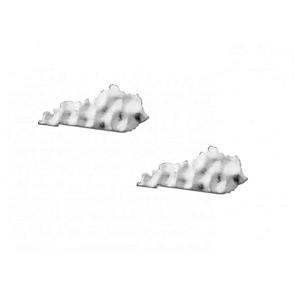 Kentucky Hammered Silver Stud Earrings